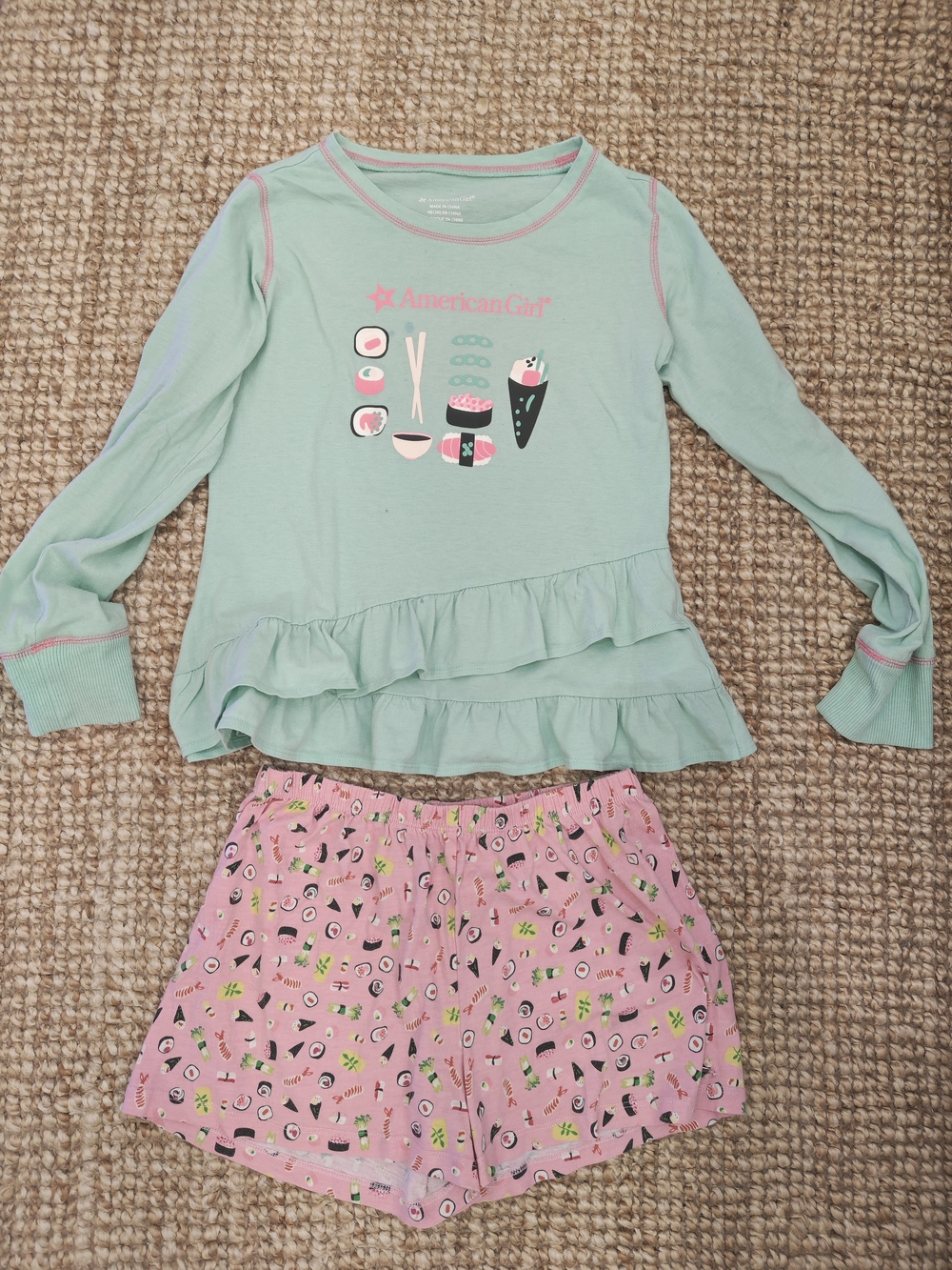 American Girl Girls' Mint & Pink Sushi Pajama Set